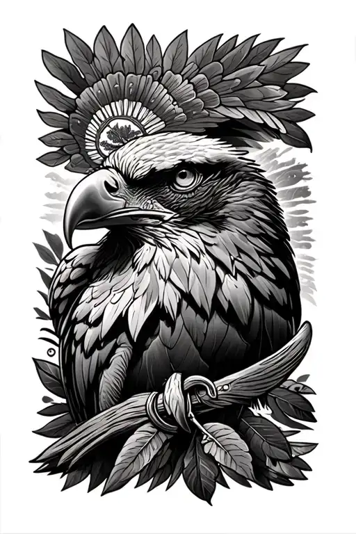 Mexico eagle and Mexico heritage  tattoo design idea