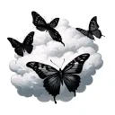little black butterflies in the cloud tattoo design idea