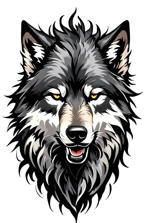 fenrir wolf tattoo design idea