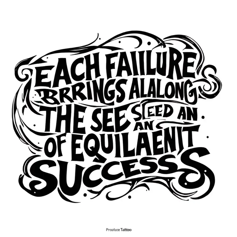 phrase each failure brings along the seed of an equivalent success tattoo design idea