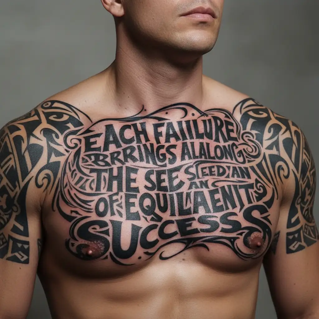 phrase each failure brings along the seed of an equivalent success tattoo design idea