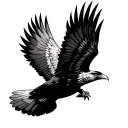 black hawk flying tattoo design idea