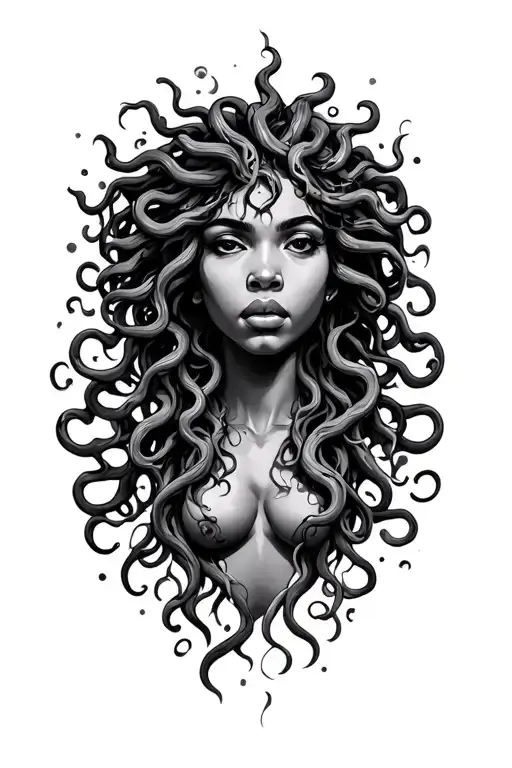 African American Medusa tattoo design idea