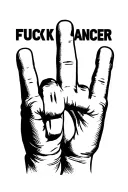 baby sticking up middle fingers saying fuck cancer tattoo design idea