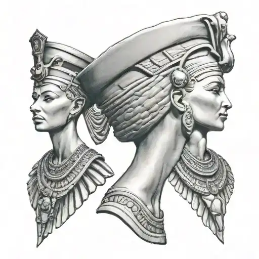 nefertiti side view tattoo design idea