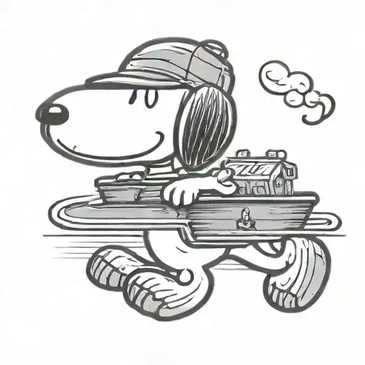 snoopy with a hat  tattoo design idea