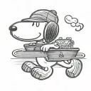 snoopy with a hat  tattoo design idea