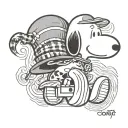 snoopy with a hat  tattoo design idea