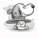 snoopy with a hat  tattoo design idea