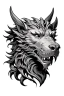 cerberus head tattoo design idea