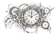 Roman numeral clock tattoo design idea