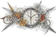 Roman numeral clock tattoo design idea