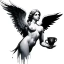 angel with lean cup tattoo design idea