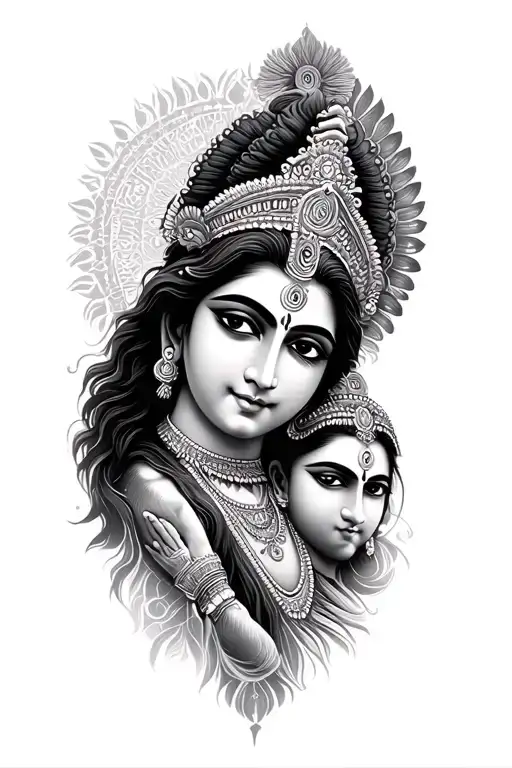brahma and krishna sleeve tattoo tattoo design idea