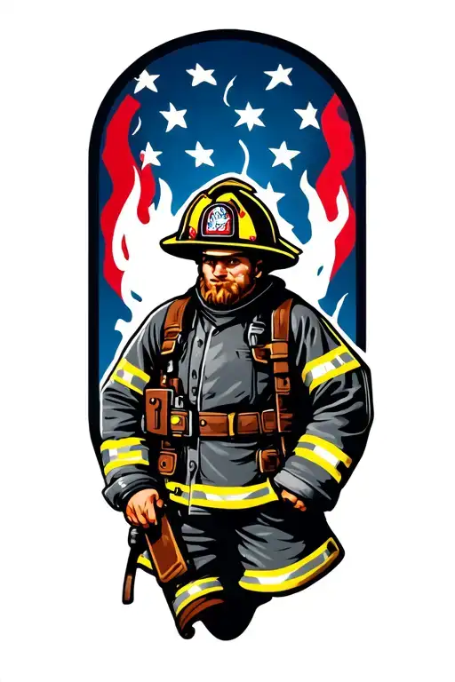 firefighter emblem tattoo design idea
