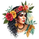 Romani Gypsy looking straight ahead tattoo design idea