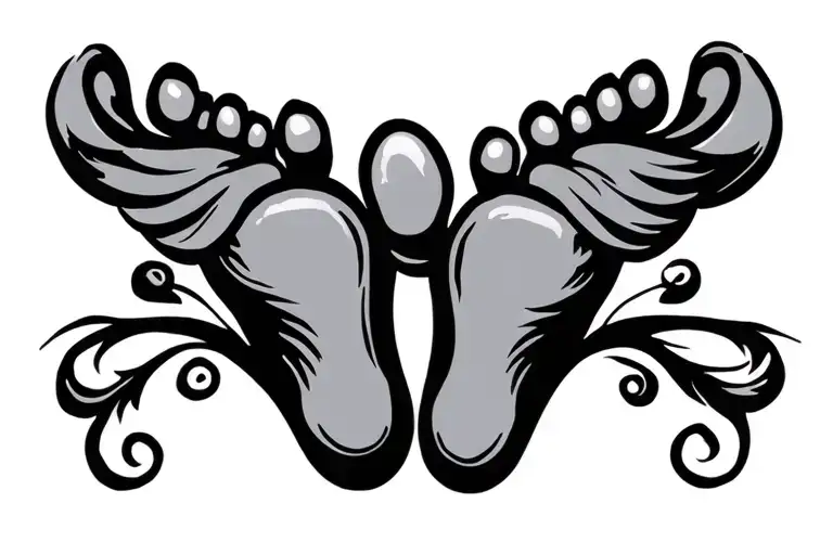baby foot print tattoo design idea