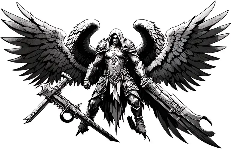 Warhammer 40k Dark Angels tattoo design idea