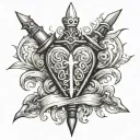 heart dagger tattoo design idea