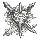 heart dagger tattoo design idea