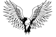 Valkyrie wings with raven above tattoo design idea