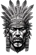 azteca warrior surrounded tattoo design idea