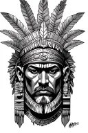 azteca warrior surrounded tattoo design idea
