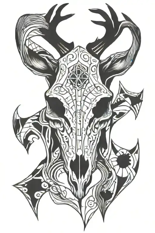 deer skull from Amsterdam tattoo design idea