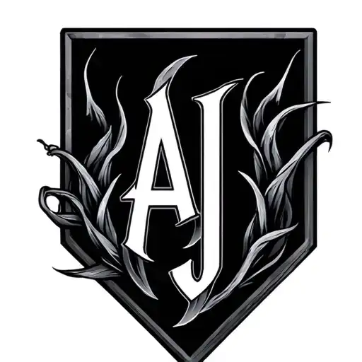 Bob wire with the initials AJ tattoo design idea