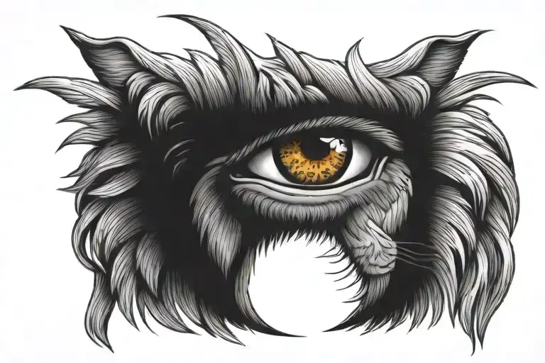 lion eyes tattoo design idea