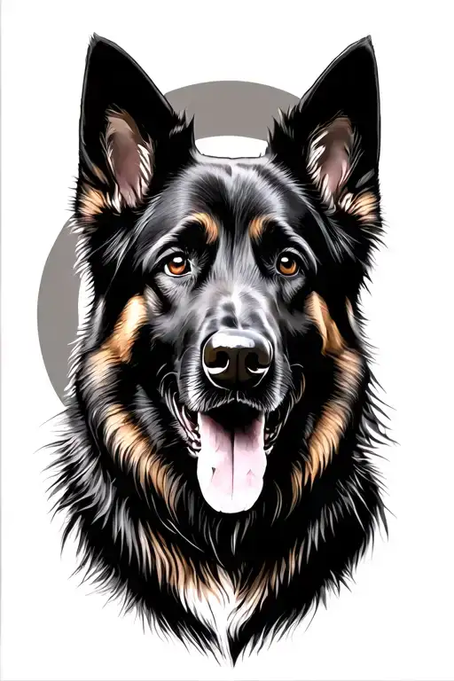 German Shepherd tattoo design idea