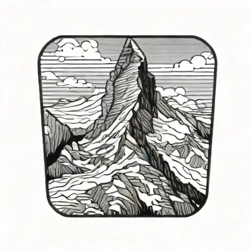 matterhorn mountain peak tattoo design idea