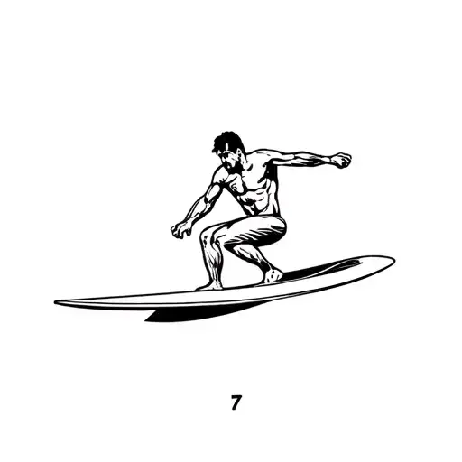 man surfing with Roman numerals of March 17  tattoo design idea
