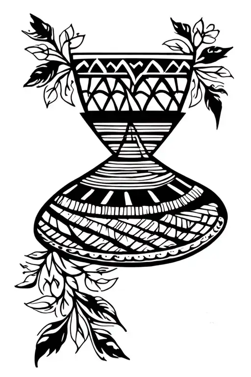 floral abstract Native American basket patterns tattoo design idea