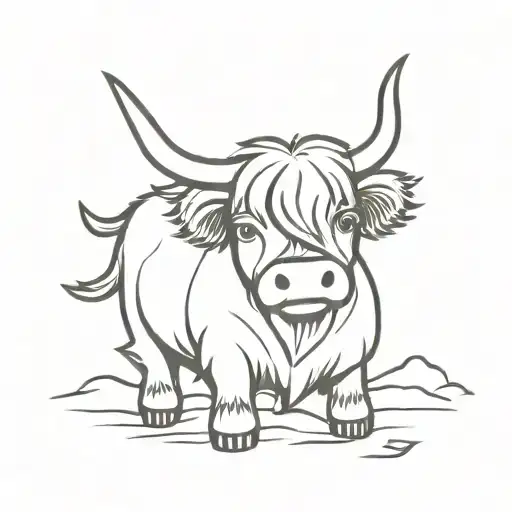 Highland Cow Teddy In Paper aeroplane  tattoo design idea