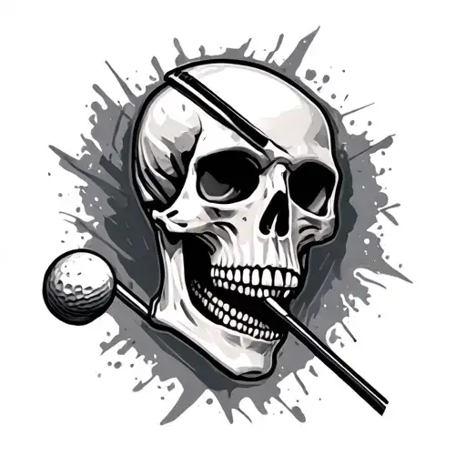 Skeleton golf tattoo design idea
