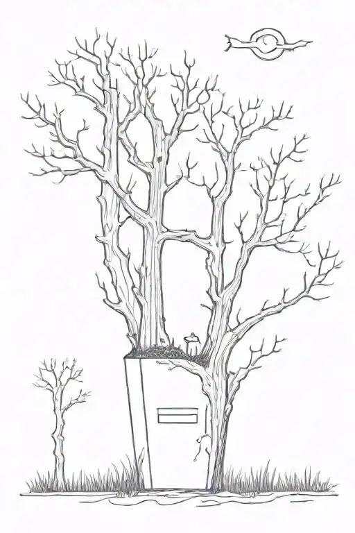 My coffin is still making noise in the forest. He is a tree. He is a tree. he nurses nests tattoo design idea