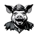 Pig Cop tattoo design idea