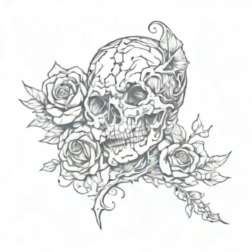 A dark and twisted tattoo design inspired by the haunting beauty of broken hearts. tattoo design idea