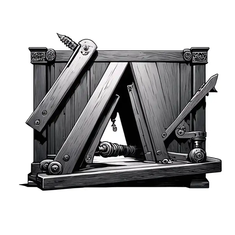 guillotine tattoo design idea