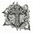 pointy cross tattoo design idea