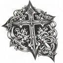 pointy cross tattoo design idea