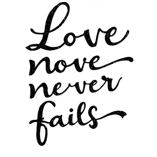 love never fails script tattoo tattoo design idea