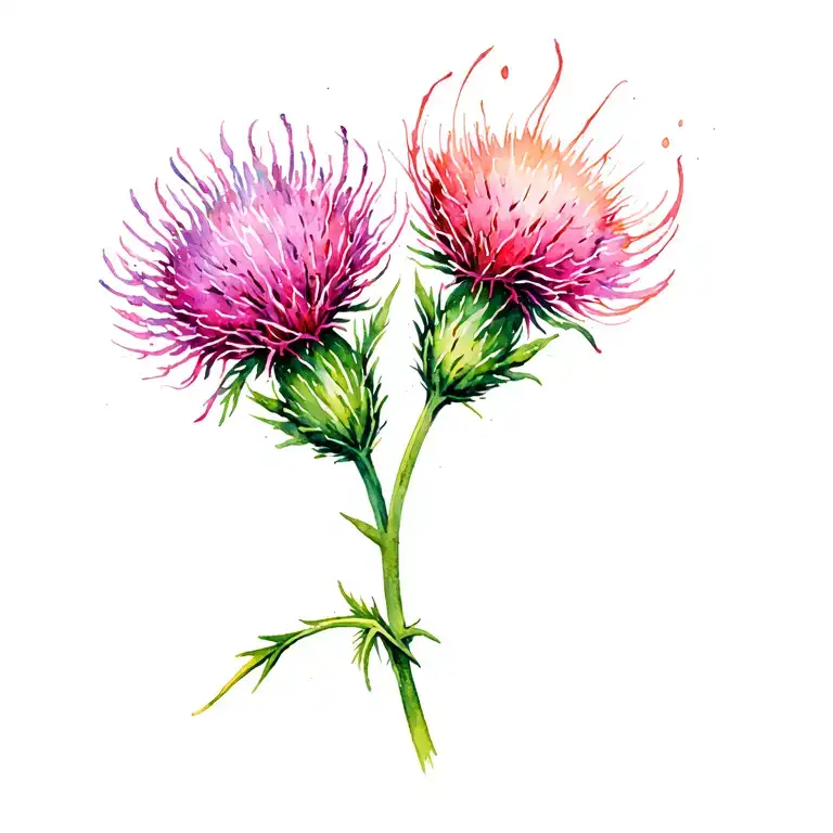 Scottish thistle heather tattoo design idea