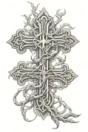 cross roots  tattoo design idea