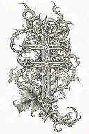 cross roots  tattoo design idea
