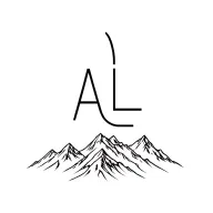 mountain line drawing style with A & L font line tattoo design idea