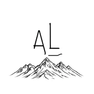 mountain line drawing style with A & L font line tattoo design idea