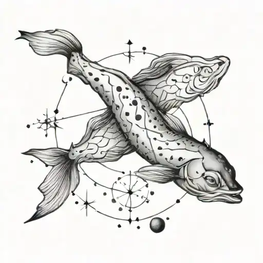 pisces constellation tattoo design idea