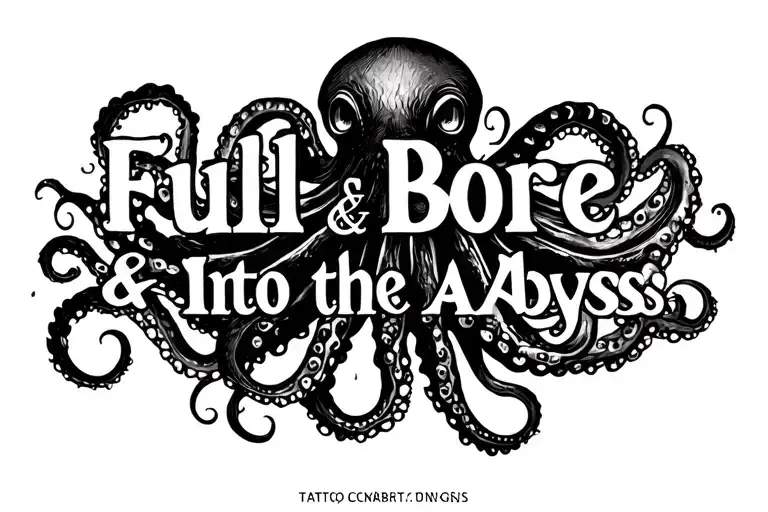 "Full Bore & Into the Abyss" octopus tattoo design idea